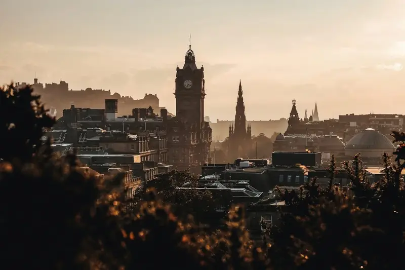 Edinburgh skyline at dusk