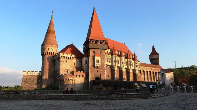 Medieval Corvin Castle in Transylvania, Romania — one of the great fortresses of the region Vlad the Impaler once ruled